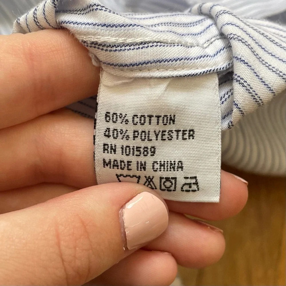 4/$25 Alberto Cardinali Long Sleeve Button Down Shirt Boys Sz 8 Pin Stripes Blue - Picture 7 of 7